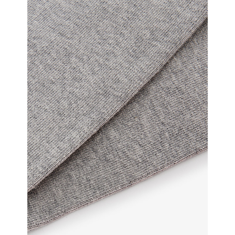 Shop Falke Family Ti Stretch-cotton Blend Socks In Light Grey