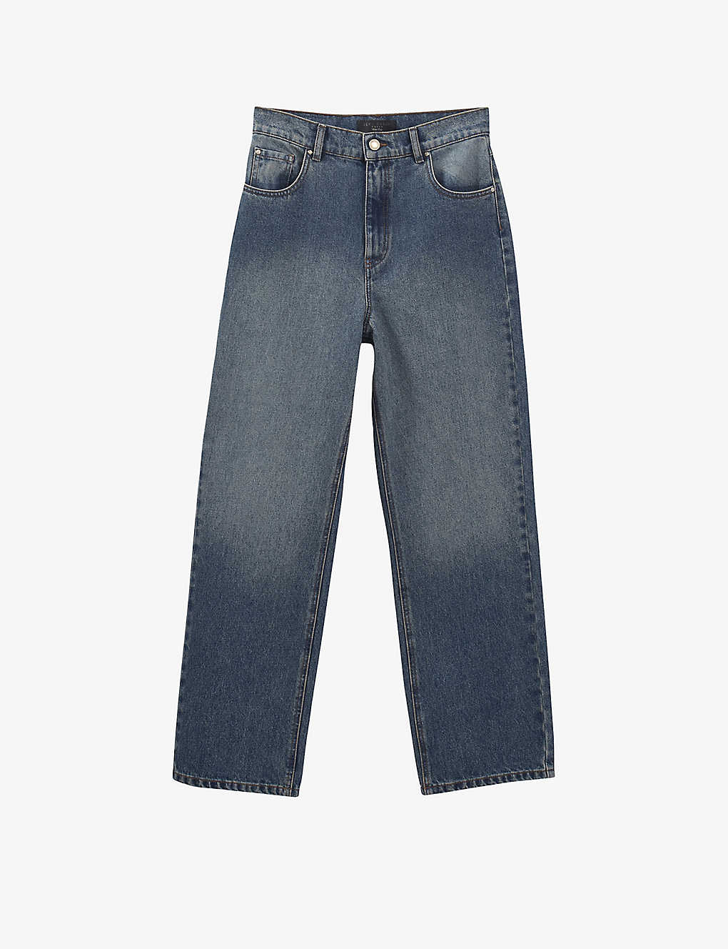 Ikks Womens Indigo Relaxed-fit Straight-leg High-rise Denim Jeans In Blue