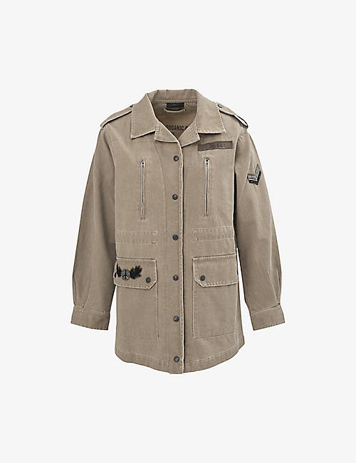 IKKS: Safari logo-patch denim jacket