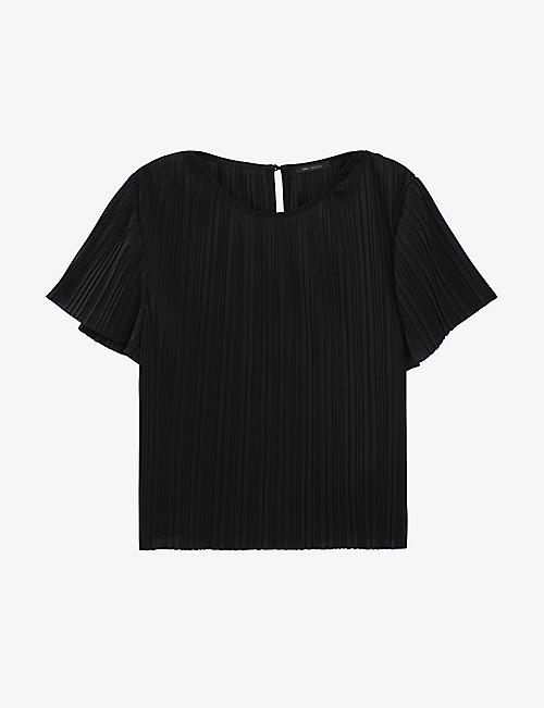 IKKS: Round-neck pleated recycled-polyester top