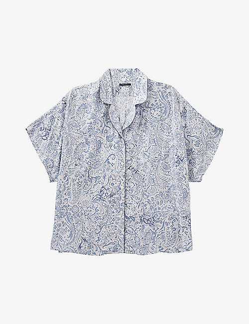 IKKS: Paisley-patterned relaxed-fit woven shirt