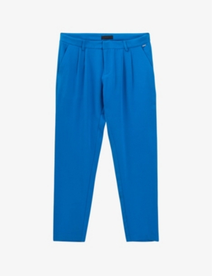 Ikks Womens Bright Blue Straight-leg Mid-rise Darted Woven Trousers