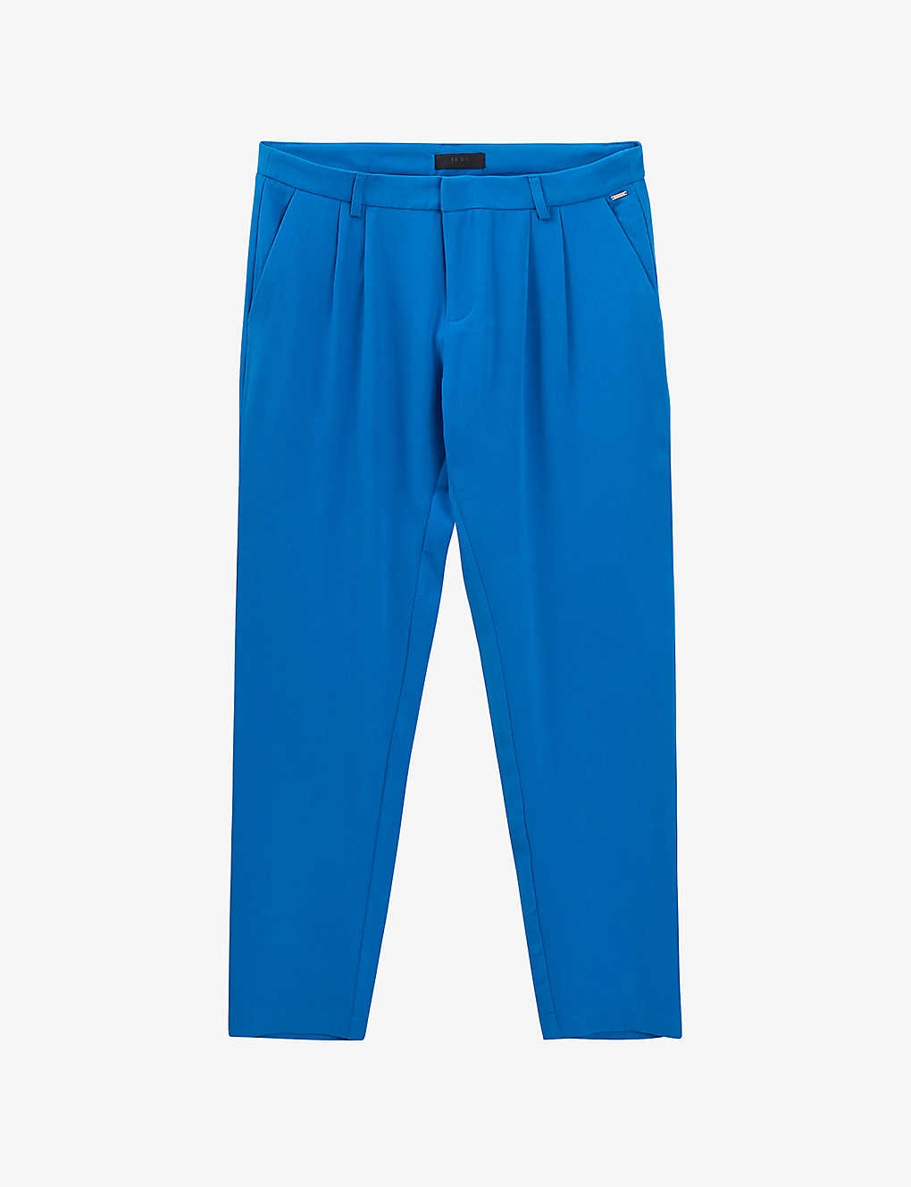 Ikks Womens Bright Blue Straight-leg Mid-rise Darted Woven Trousers