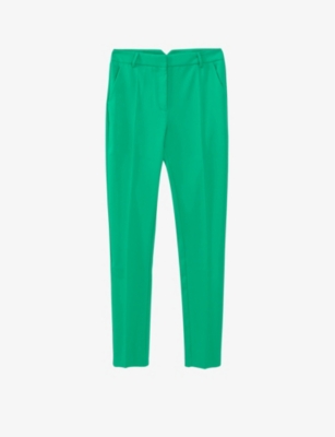 Ikks Womens Light Green Straight-leg High-rise Stretch-woven Trousers