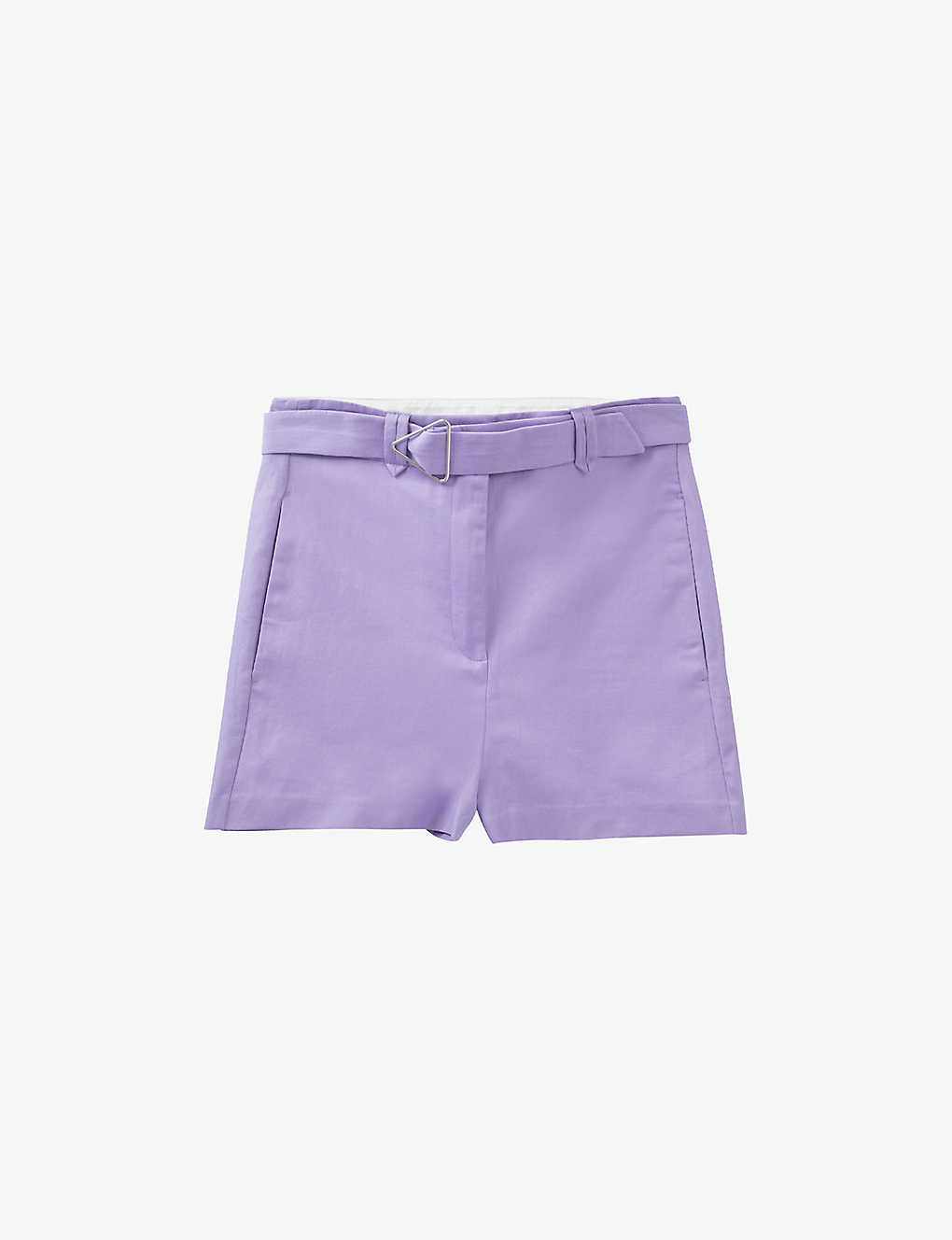 Ikks Womens Lilac Triangle-buckle Stretch Cotton-blend Shorts In Purple