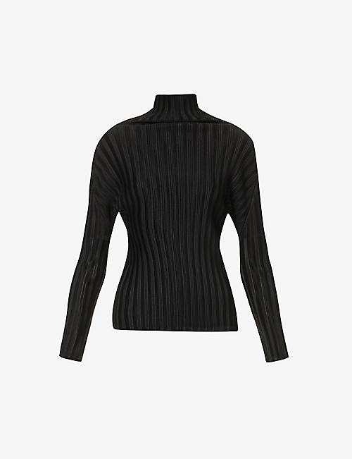 PLEATS PLEASE ISSEY MIYAKE: Basic pleated knitted top