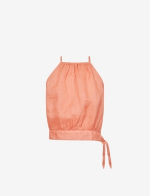 BELLA DAHL: Side-tie halterneck linen top