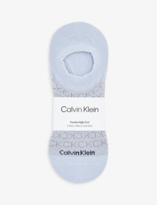 CALVIN KLEIN: Logo-print pack of two stretch-cotton blend socks