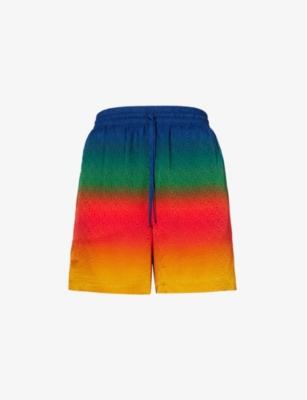 Casablanca Peace Gradient-pattern Silk Shorts In Peace Gradient