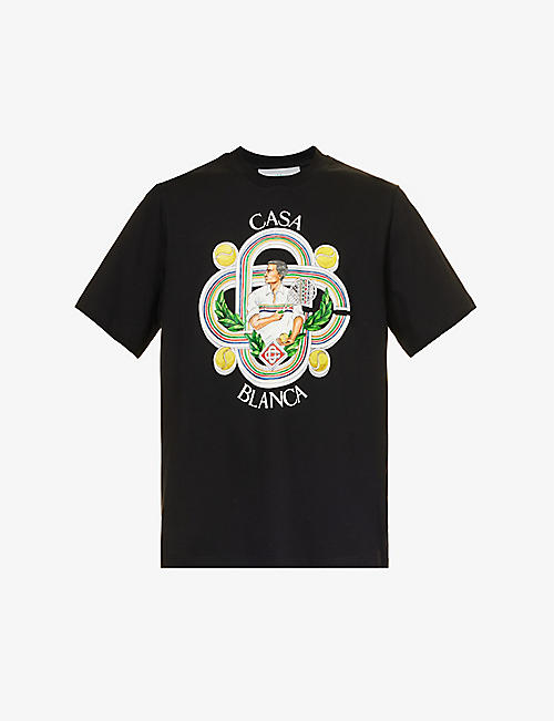 CASABLANCA: Le Joueur organic cotton-jersey T-shirt