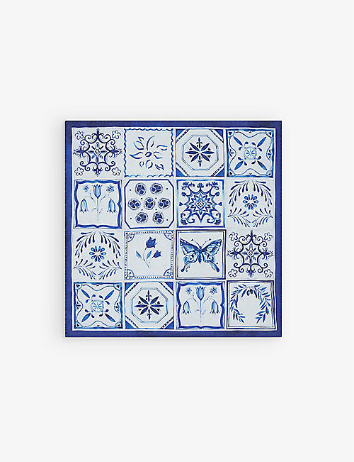 SUMMERILL AND BISHOP: Azulejos-tile linen napkin