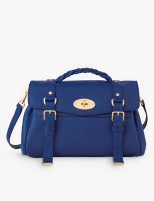 MULBERRY MULBERRY WOMEN'S PIGMENT BLUE ALEXA GRAINED-LEATHER SATCHEL BAG,67175940