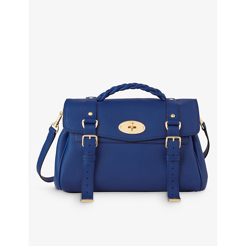 MULBERRY MULBERRY WOMEN'S PIGMENT BLUE ALEXA GRAINED-LEATHER SATCHEL BAG,67175940
