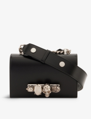 ALEXANDER MCQUEEN: The Biker mini jewelled leather shoulder bag