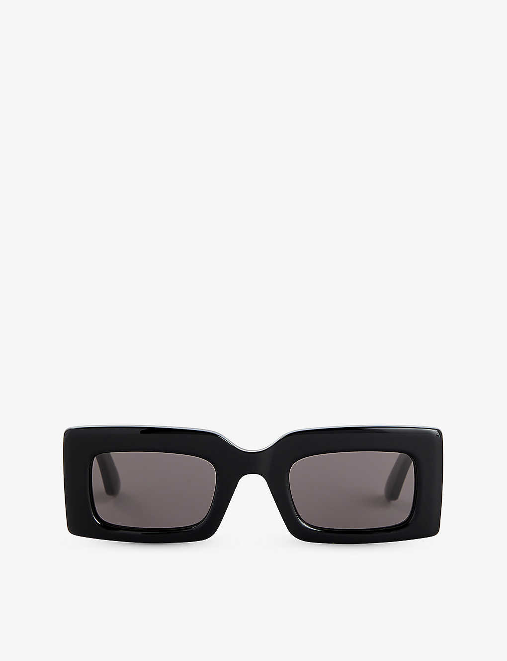 Alexander Mcqueen Womens Black-black-smoke Am0433s Rectangle-frame Acetate Sunglasses