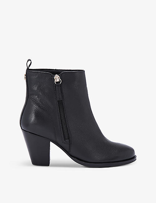 KG KURT GEIGER: Tame logo-embellished faux-leather heeled ankle boots