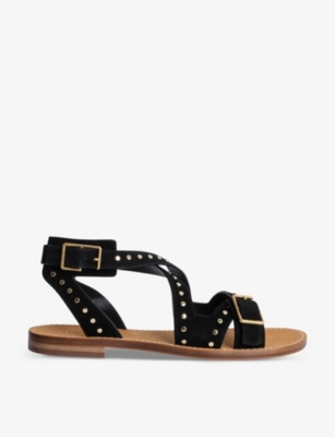 Zadig & Voltaire Cecelia Caprese Stud Strappy Sandal In Noir
