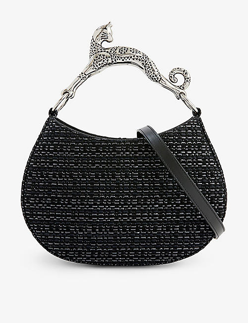 LANVIN: Cat cotton and leather hobo bag