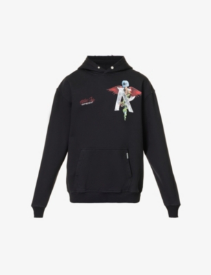 REPRESENT: REPRESENT x Mötley Crüe Initial brand-print cotton-jersey hoody