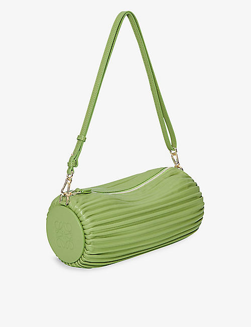 LOEWE: Bracelet Pouch pleated leather clutch bag