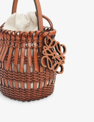 Loewe Small Fringes Bucket Bag Tan