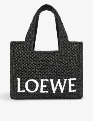 Loewe Womens  X Paula's Ibiza Small Raffia Tote Bag In Black