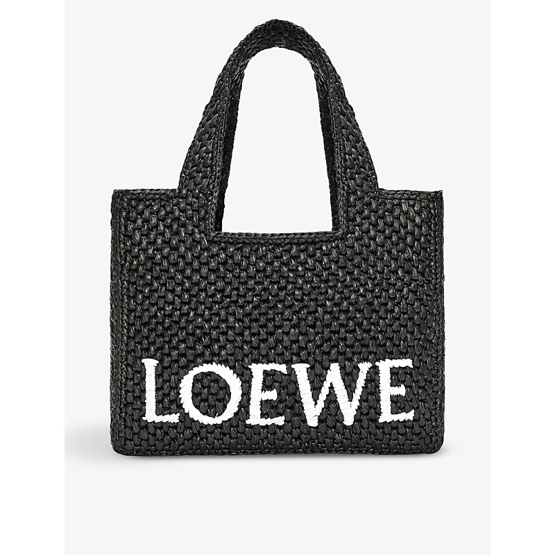 Loewe Women's Black X Paula's Ibiza Small Raffia Tote Bag