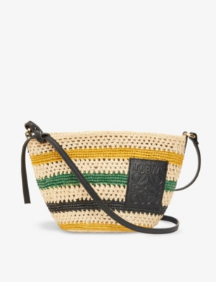 Pochette Raffia And Leather Tote Bag in Multicoloured - Loewe