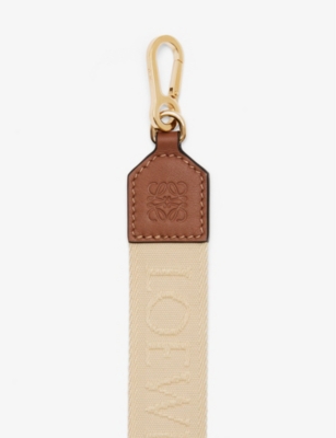 Shop Loewe Women's Natural X Paula's Ibiza Branded Cotton And Leather Bag Strap