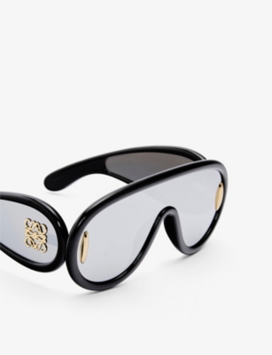 Loewe Womens Black  X Paula's Ibiza G000487x01 Wave Mask Round-frame Acetate Sunglasses In Black