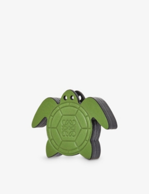 Loewe Leather Sea Turtle Keychain In Spring Green/tan | ModeSens