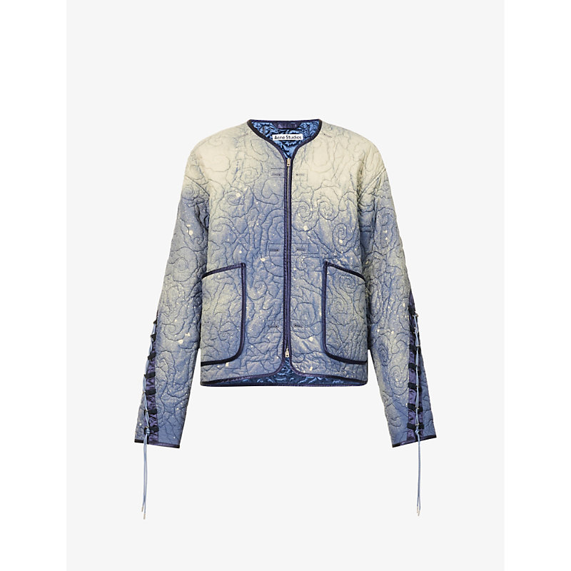 ACNE STUDIOS ACNE STUDIOS MENS MID BLUE QUILTED FADED-WASH COTTON JACKET