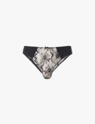 CHANTELLE: Orchids branded-charm stretch-woven briefs