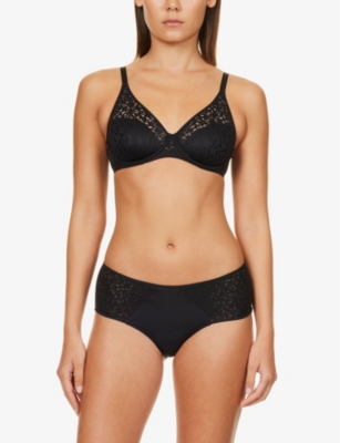 Chantelle Norah Full Coverage Molded Stretch Lace Bra In Black