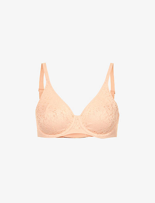 CHANTELLE: Norah floral-embroidered stretch-lace bra