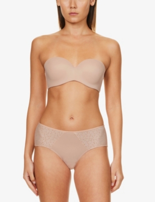 Chantelle Womens Golden Beige Norah Strapless Stretch-woven Bra In Golden Beige