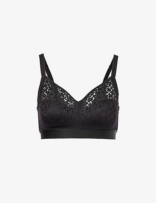 CHANTELLE: Norah floral-embroidered stretch-woven bra