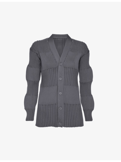 Fluted recycled-polyester knitted cardigan