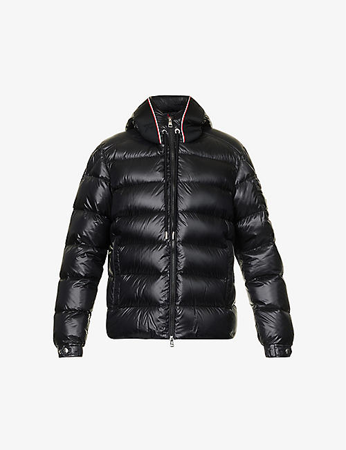 MONCLER: Pavin brand-appliqué boxy-fit quilted shell-down jacket