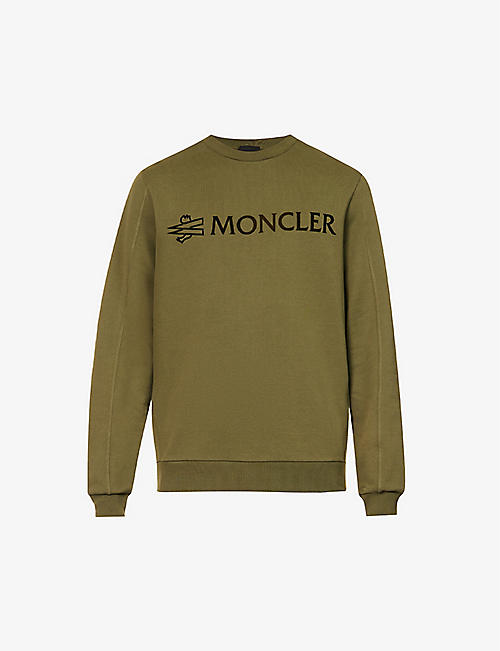 MONCLER: Brand-print regular-fit cotton-jersey sweatshirt