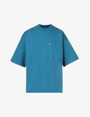 Bottega Veneta Admiral Blue Cotton T-shirt In Pacific