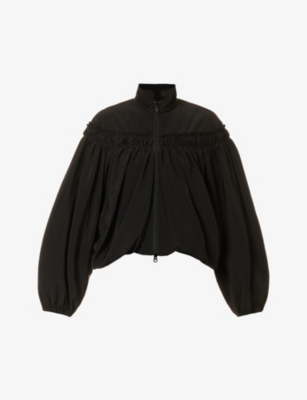YS: A-gather elasticated-hem woven jacket