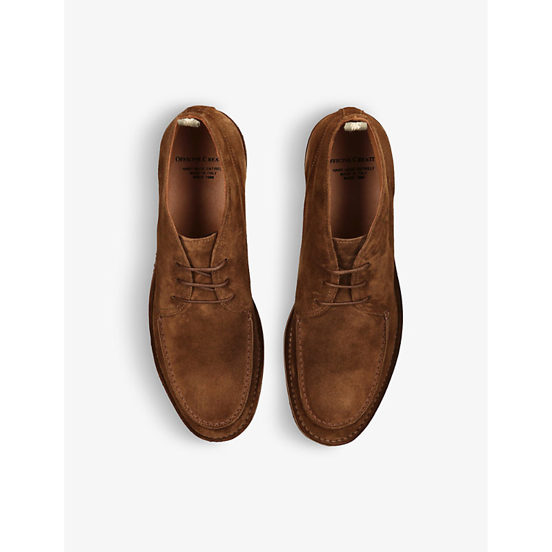 Shop Officine Creative Kent Lace-up Suede Ankle Boots In Tan