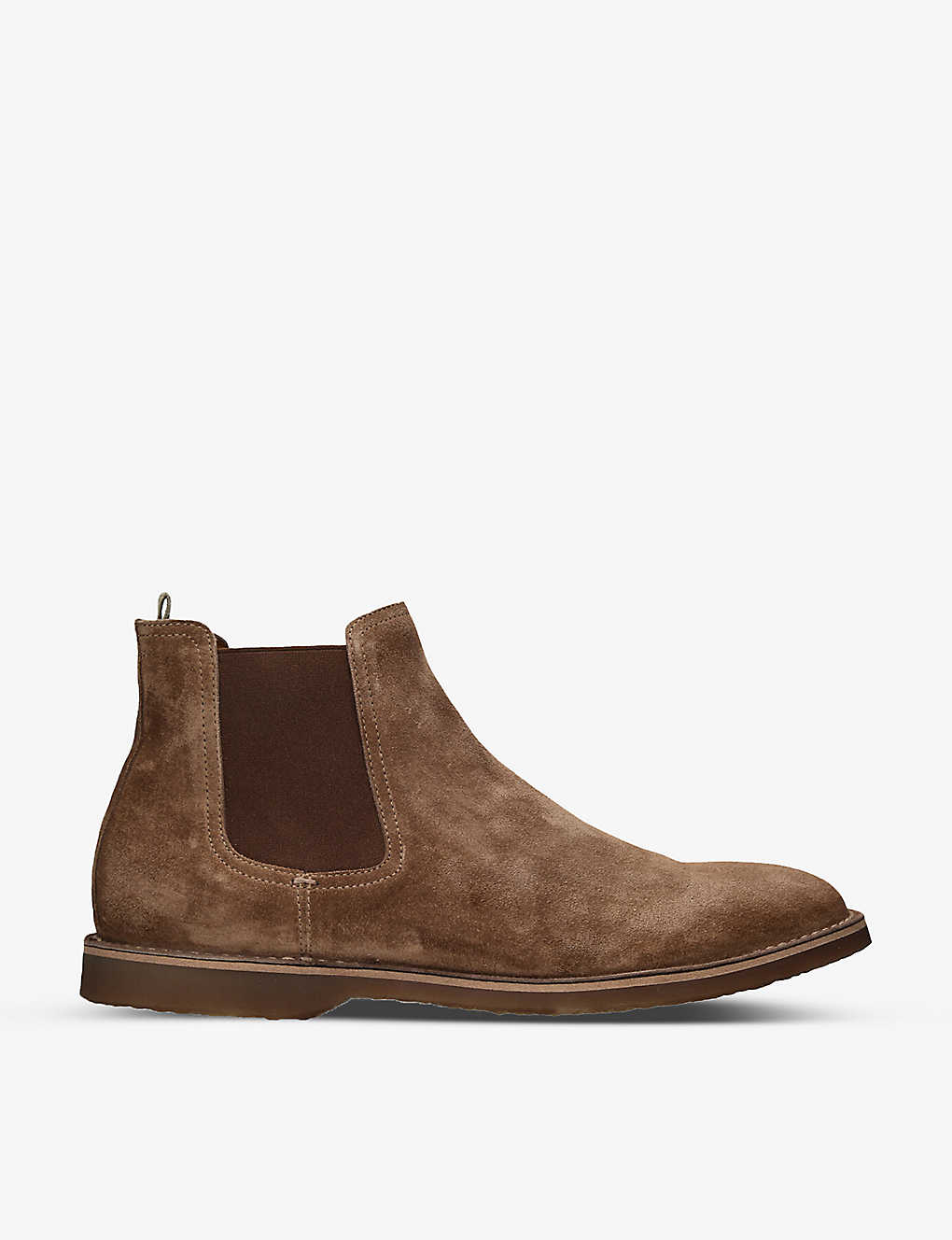 Officine Creative Mens Mid Brown Kent Elasticated-vent Suede Chelsea Ankle Boots