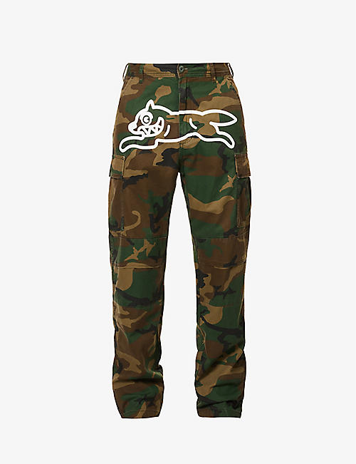 ICECREAM: Running Dog camouflage-pattern cotton-twill trousers