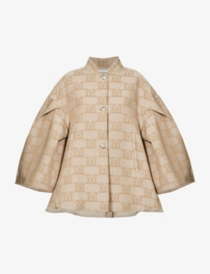 MAX MARA MAX MARA WOMEN'S SAND EGEMONE BRANDED-PATTERN COTTON JACKET 67252160