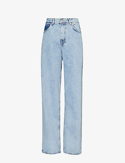 WARDROBE.NYC: Faded-wash straight-leg low-rise jeans