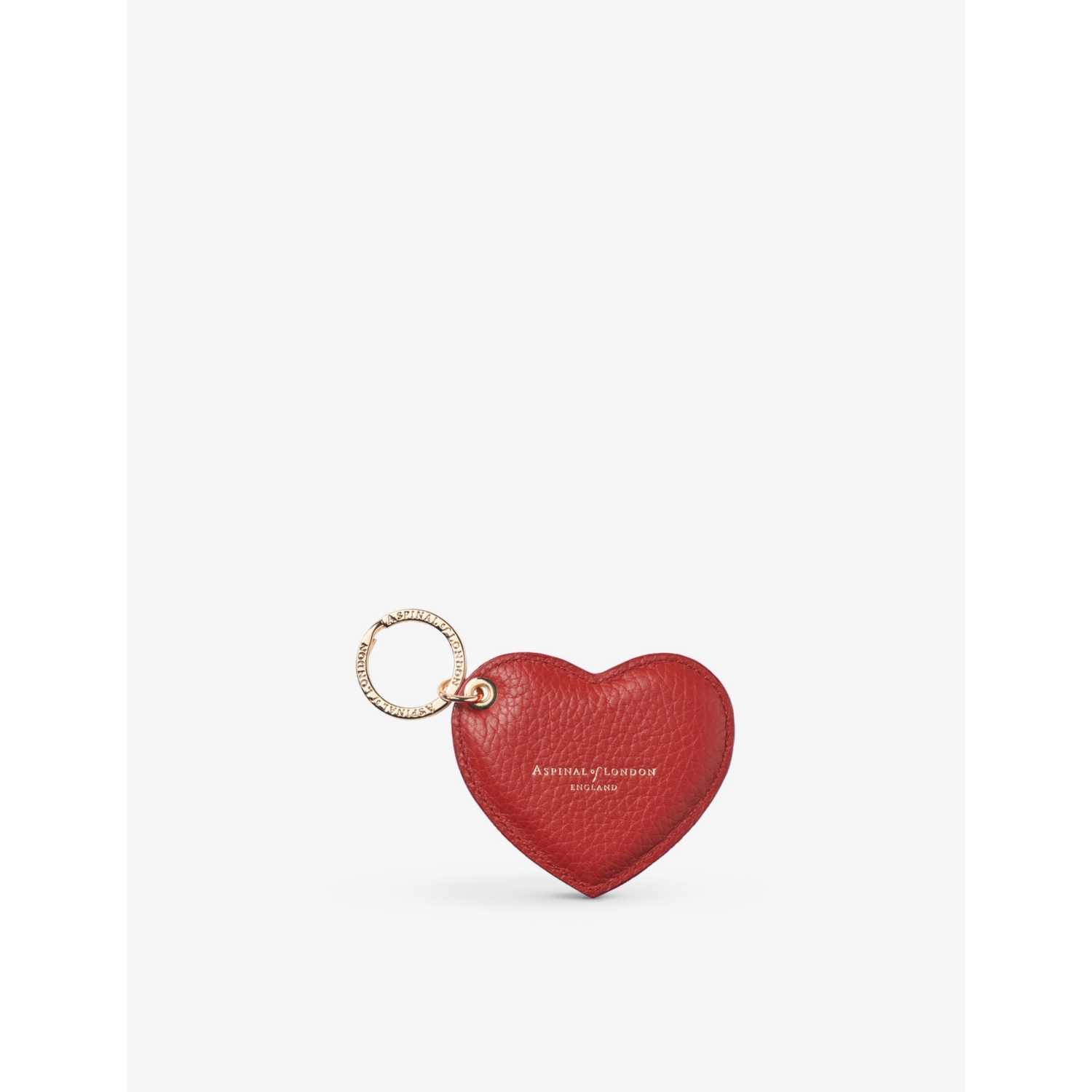 Aspinal of London Heart Logo-print Grained-leather Keyring