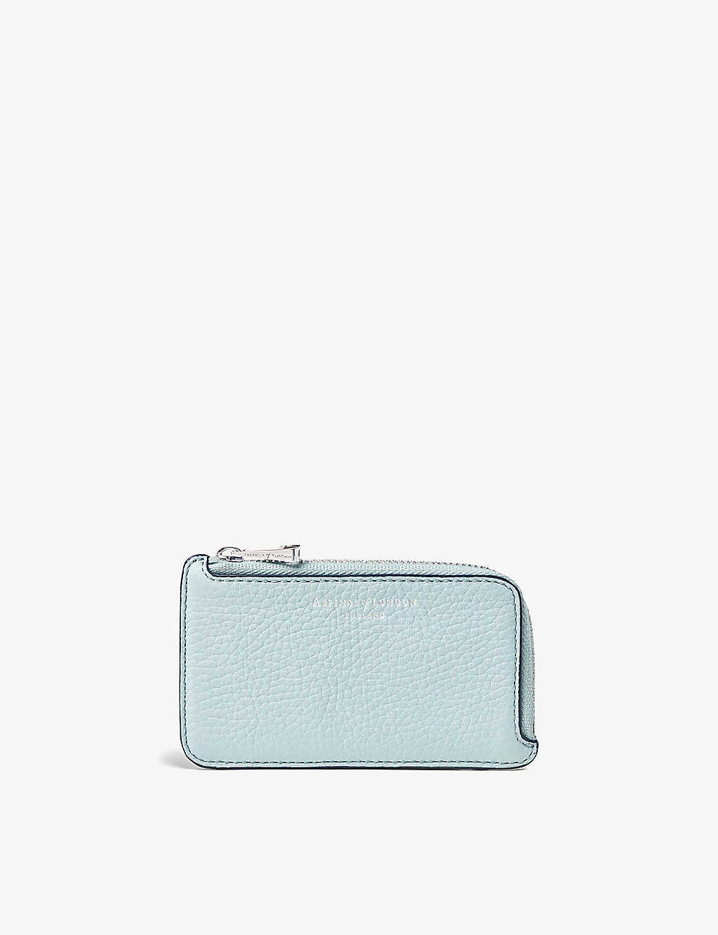 Aspinal Of London Womens Poolblue Logo-print Small Grained-leather Coin Purse