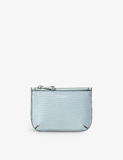 ASPINAL OF LONDON: Ella logo-print grained-leather pouch